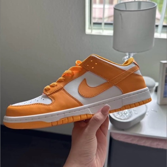 Nike Shoes - Nike Orange and White Low-Top Sneakers